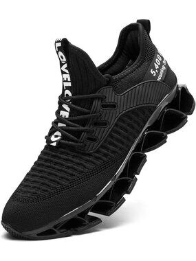 Women's Black Running Shoes Comfortable Fashion Non Slip Blade Sneakers Shoes